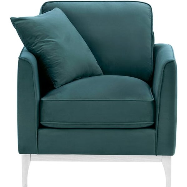 Fauteuil Linara, bleu - Velluto 12, Couleur des pieds: Blanc