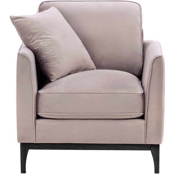 Fauteuil Linara, lila/rose - Velluto 14, Couleur des pieds: Noir