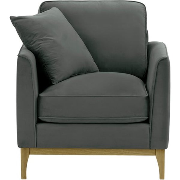 Fauteuil Linara, graphite - Velluto 19, Couleur des pieds: Noir wax