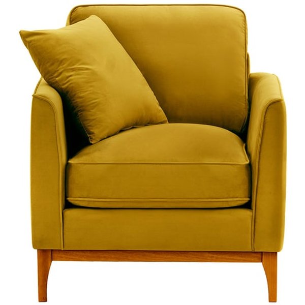 Fauteuil Linara, moutarde - Velluto 8, Couleur des pieds: aveo