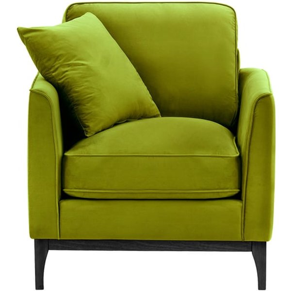 Fauteuil Linara, olive - Velluto 9, Couleur des pieds: Noir
