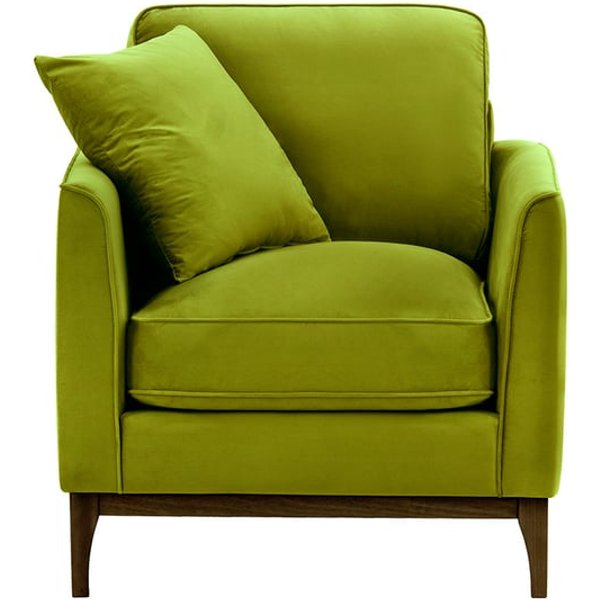 Fauteuil Linara, olive - Velluto 9, Couleur des pieds: Chêne foncé