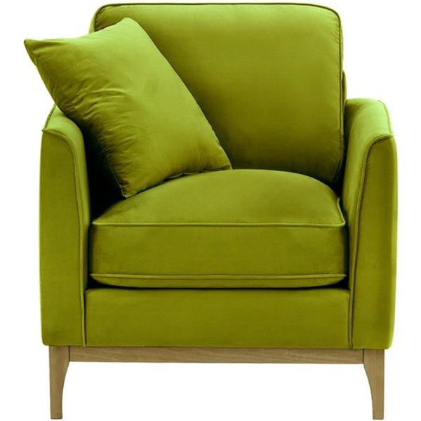Fauteuil Linara, olive - Velluto 9, Couleur des pieds: Noir wax