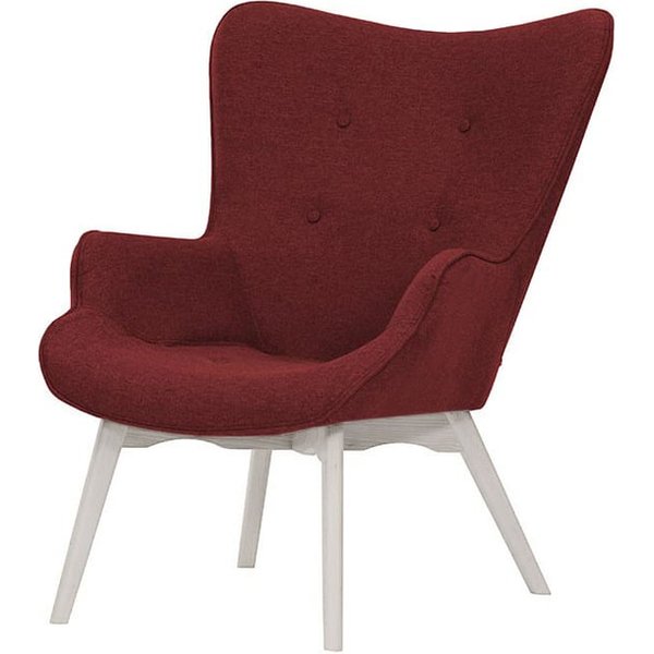 Fauteuil à oreilles Ducan Malmo, bordeaux - Malmo 63, Couleur des pieds: Blanc