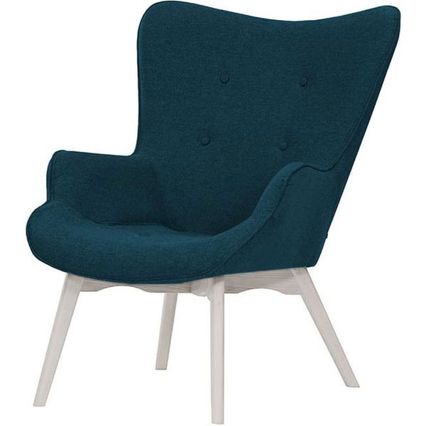 Fauteuil à oreilles Ducan Malmo, bleu foncé - Malmo 81, Couleur des pieds: Blanc