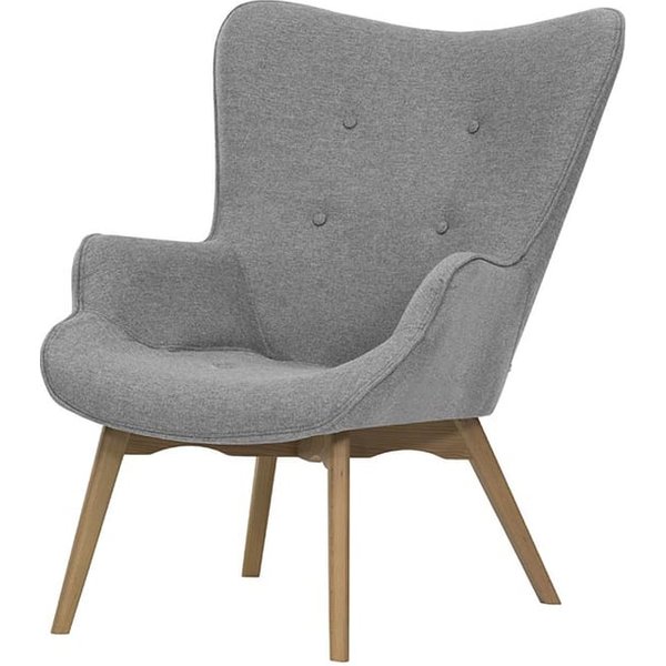 Fauteuil à oreilles Ducan Malmo, Malmo 90, Couleur des pieds: Chêne clair