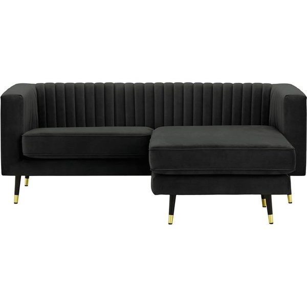 Canapé d’angle universel Slender, noir - Velluto 20