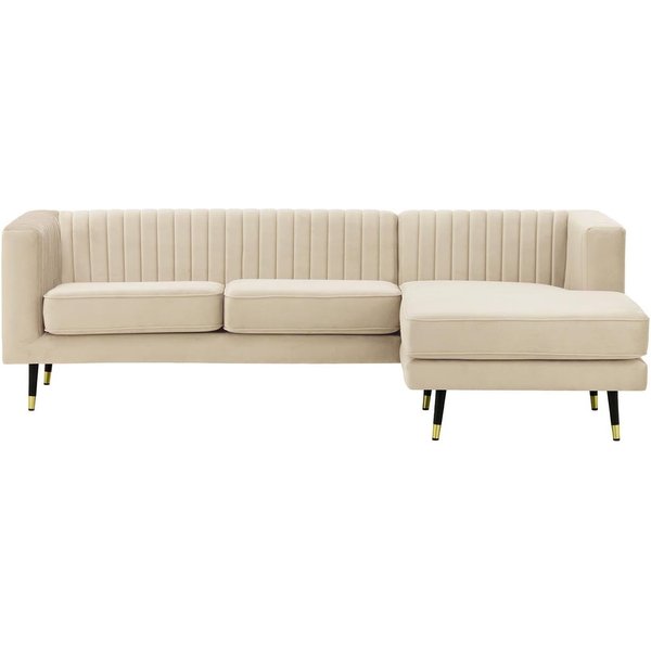 Grand canapé d’angle droit Slender, beige clair - Velluto 2