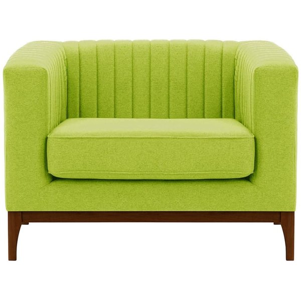 Fauteuil Slender Wood, vert citron - Baku 7, Couleur des pieds: Chêne foncé