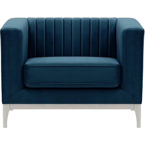 Fauteuil Slender Wood, bleu - Velluto 11, Couleur des pieds: Blanc