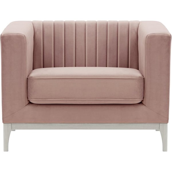 Fauteuil Slender Wood, lila/rose - Velluto 14, Couleur des pieds: Blanc