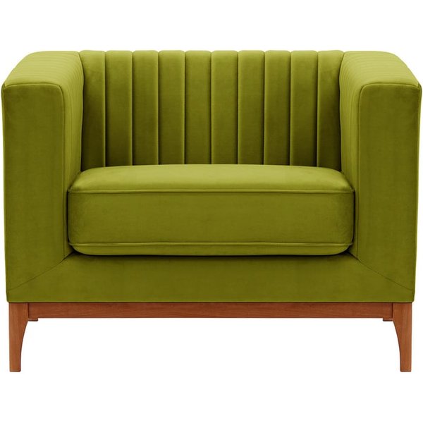 Fauteuil Slender Wood, olive - Velluto 9, Couleur des pieds: aveo