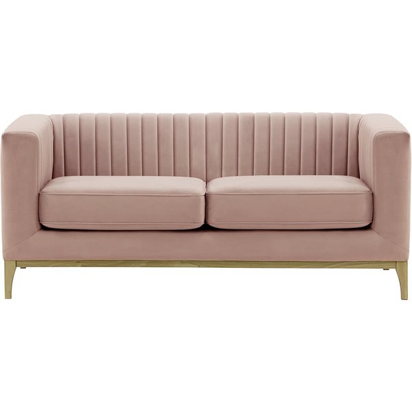 Canapé deux places Slender Wood, lila/rose - Velluto 14, Couleur des pieds: Noir wax