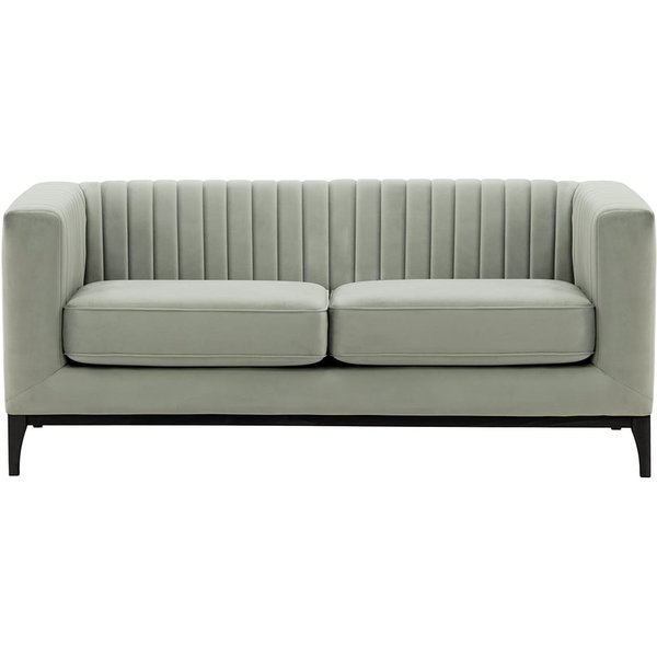 Canapé deux places Slender Wood, gris clair - Velluto 15, Couleur des pieds: Noir