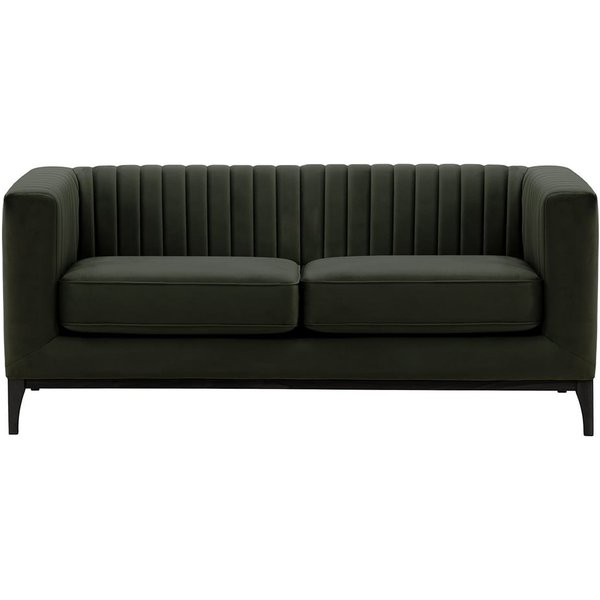 Canapé deux places Slender Wood, noir - Velluto 20, Couleur des pieds: Noir