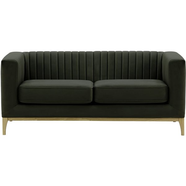 Canapé deux places Slender Wood, noir - Velluto 20, Couleur des pieds: Noir wax
