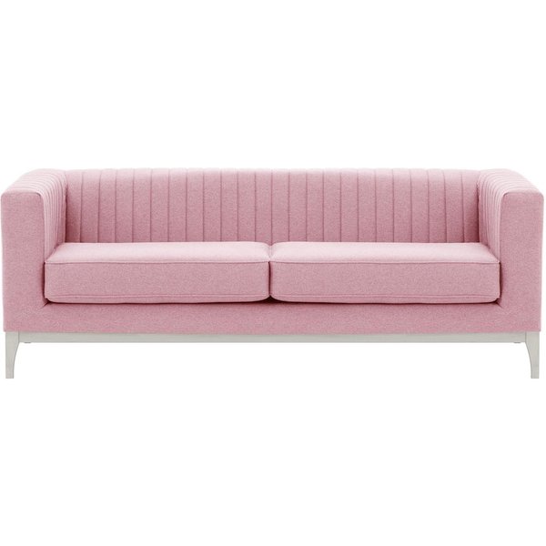 Canapé trois places Slender Wood, Violet - Baku 16, Couleur des pieds: Blanc