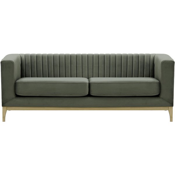 Canapé trois places Slender Wood, graphite - Velluto 19, Couleur des pieds: Noir wax