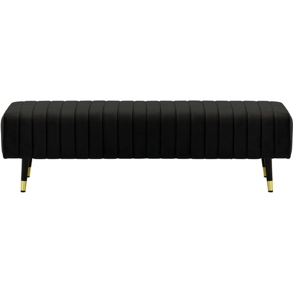 Pouf Slender avec coutures décoratives, noir - Velluto 20
