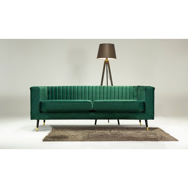 Canapé trois places Slender, Velluto 36 - Bleu paon