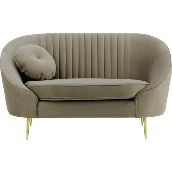 Fauteuil Kooper avec couture, gris éléphant - Velluto 17, Couleur des pieds: Métal doré