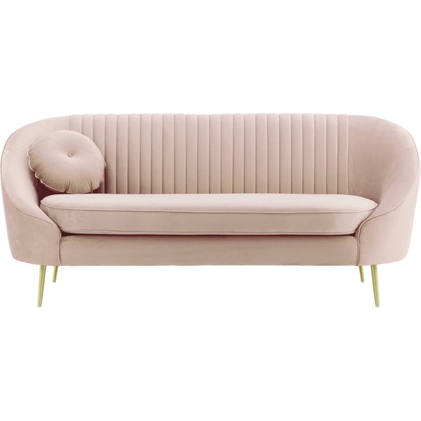 Canapé 2,5 places Kooper avec couture, lila/rose - Velluto 14, Couleur des pieds: Métal doré