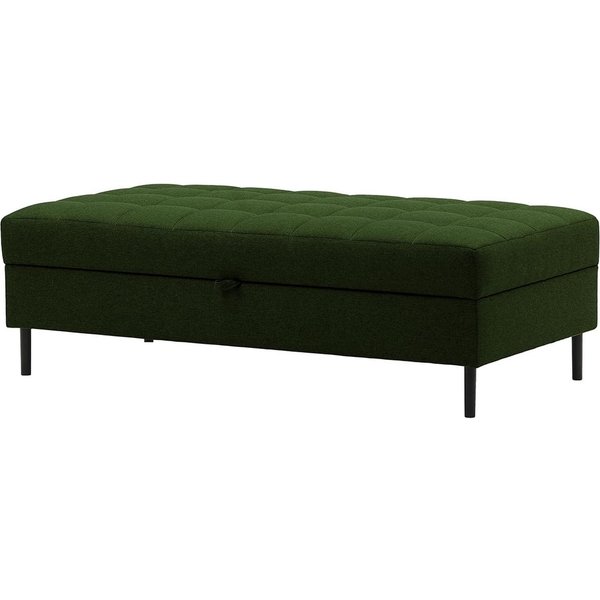 Pouf avec coffre de rangement Ludo, vert foncé - Malmo 37