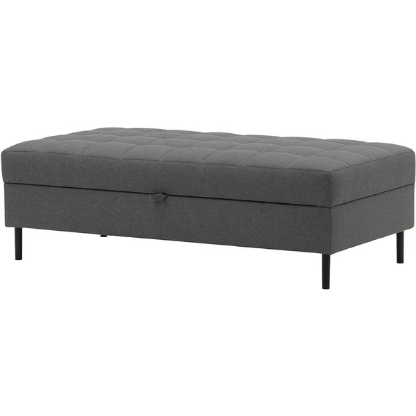 Pouf avec coffre de rangement Ludo, gris foncé - Malmo 95