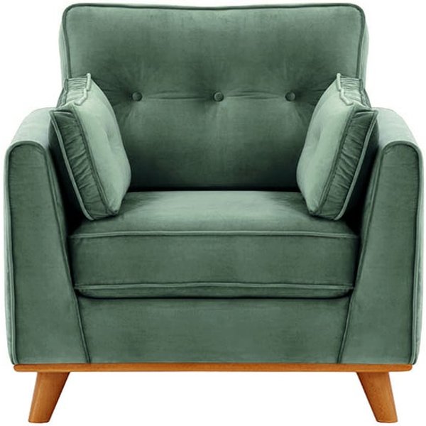 Fauteuil Farrow, bleu - Velluto 12, Couleur des pieds: aveo