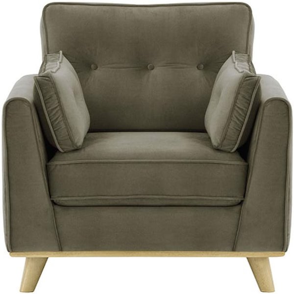 Fauteuil Farrow, gris éléphant - Velluto 17, Couleur des pieds: Noir wax