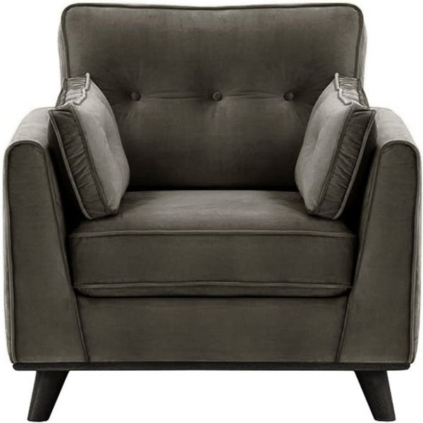 Fauteuil Farrow, graphite - Velluto 19, Couleur des pieds: Noir