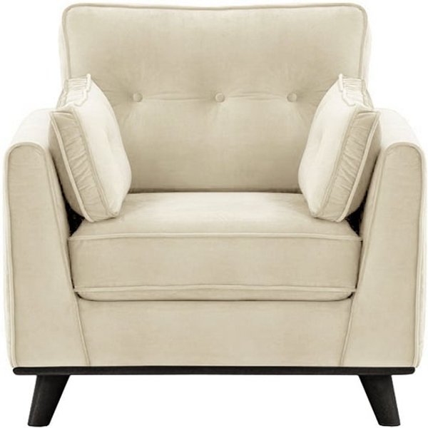 Fauteuil Farrow, beige clair - Velluto 2, Couleur des pieds: Noir