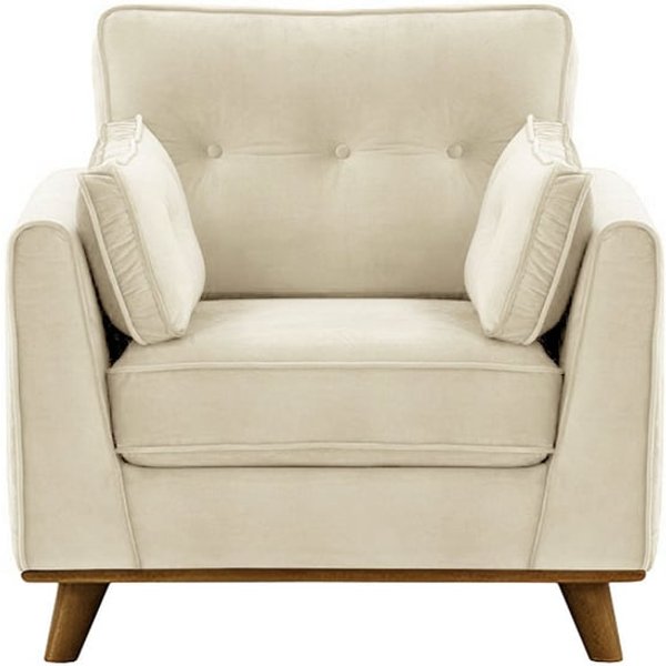 Fauteuil Farrow, beige clair - Velluto 2, Couleur des pieds: Chêne foncé