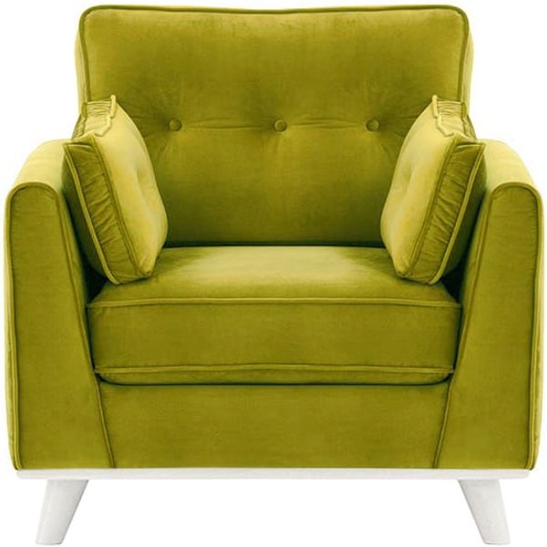 Fauteuil Farrow, olive - Velluto 9, Couleur des pieds: Blanc
