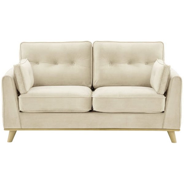 Canapé deux places Farrow, beige clair - Velluto 2, Couleur des pieds: Noir wax