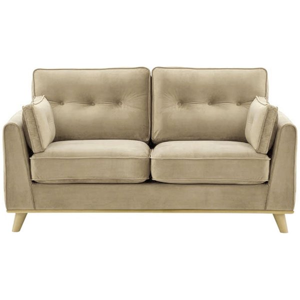 Canapé deux places Farrow, beige - Velluto 3, Couleur des pieds: Noir wax