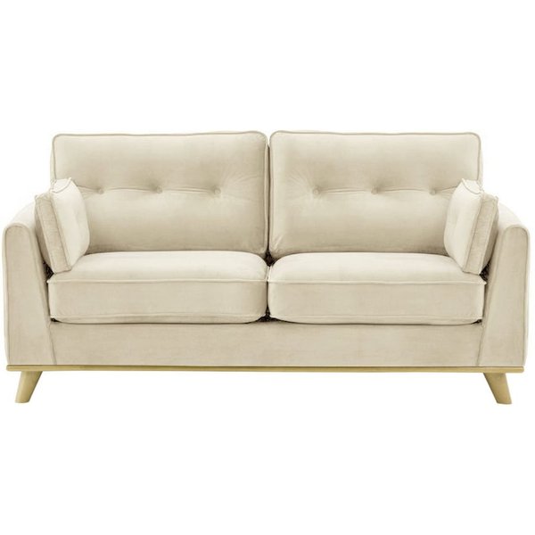 Canapé 2,5 places Farrow, beige clair - Velluto 2, Couleur des pieds: Noir wax
