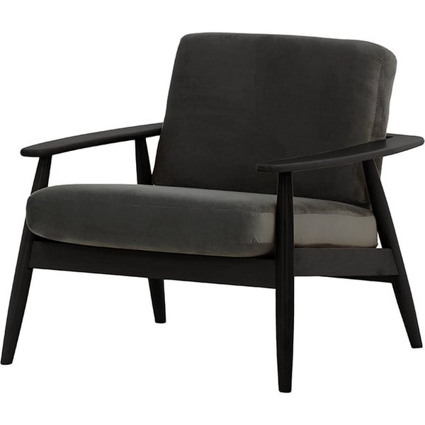 Fauteuil Demure, graphite - Velluto 19, Couleur des pieds: Noir