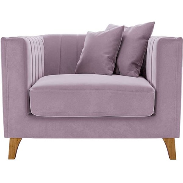 Fauteuil Barra, lila/rose - Velluto 14, Couleur des pieds: aveo