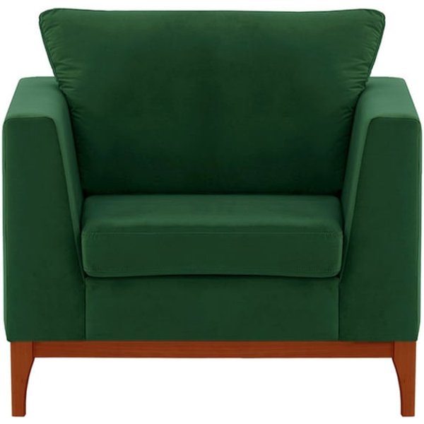 Fauteuil Gosena Wood, vert foncé - Velluto 10, Couleur des pieds: aveo