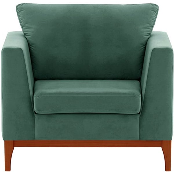 Fauteuil Gosena Wood, bleu - Velluto 12, Couleur des pieds: aveo