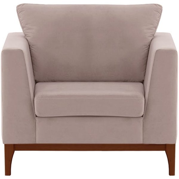 Fauteuil Gosena Wood, lila/rose - Velluto 14, Couleur des pieds: Chêne foncé