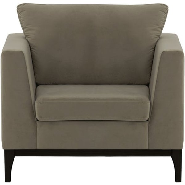 Fauteuil Gosena Wood, gris éléphant - Velluto 17, Couleur des pieds: Noir