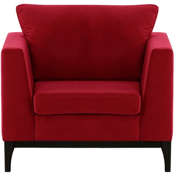 Fauteuil Gosena Wood, rouge - Velluto 7, Couleur des pieds: Noir