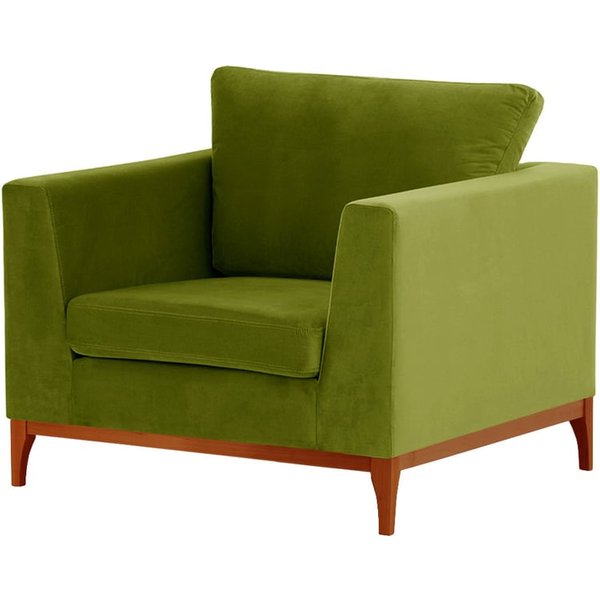 Fauteuil Gosena Wood, olive - Velluto 9, Couleur des pieds: aveo