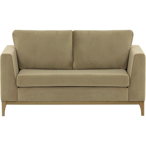 Canapé deux places Gosena Wood, beige - Velluto 3, Couleur des pieds: Noir wax