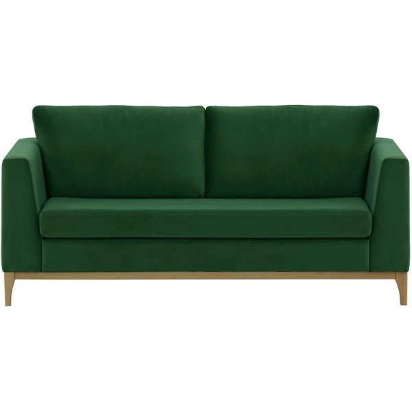 Canapé 2,5 places Gosena Wood, vert foncé - Velluto 10, Couleur des pieds: Noir wax