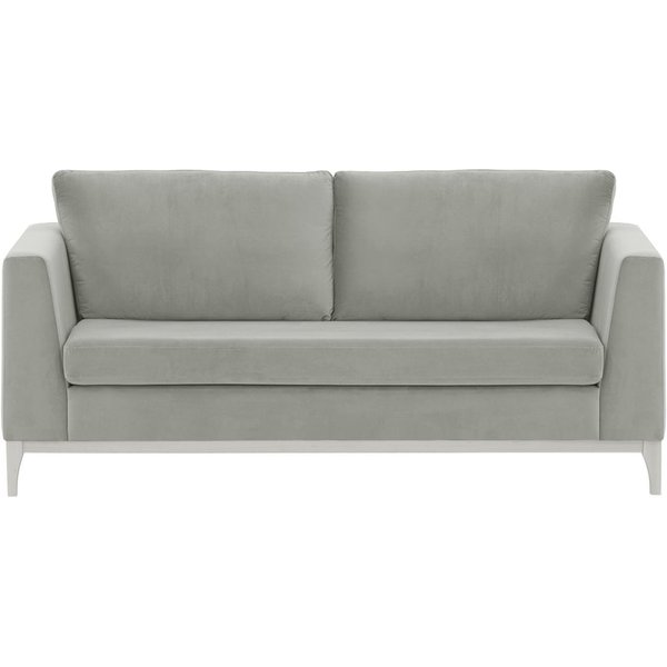 Canapé 2,5 places Gosena Wood, gris clair - Velluto 15, Couleur des pieds: Blanc