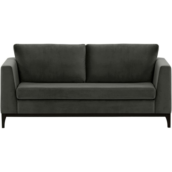 Canapé 2,5 places Gosena Wood, graphite - Velluto 19, Couleur des pieds: Noir