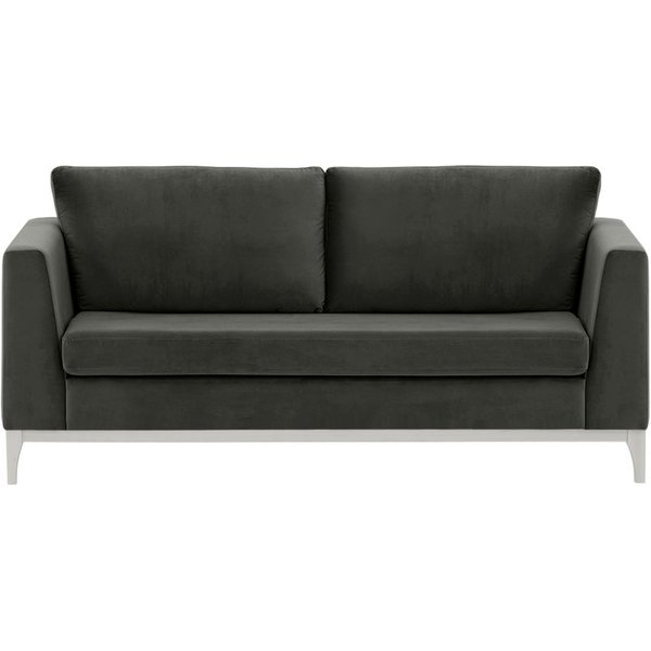 Canapé 2,5 places Gosena Wood, graphite - Velluto 19, Couleur des pieds: Blanc
